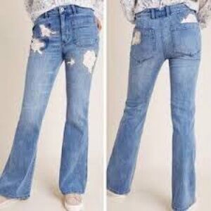 Anthropologie/Pilcro High Rise Bootcut Patchwork Jeans